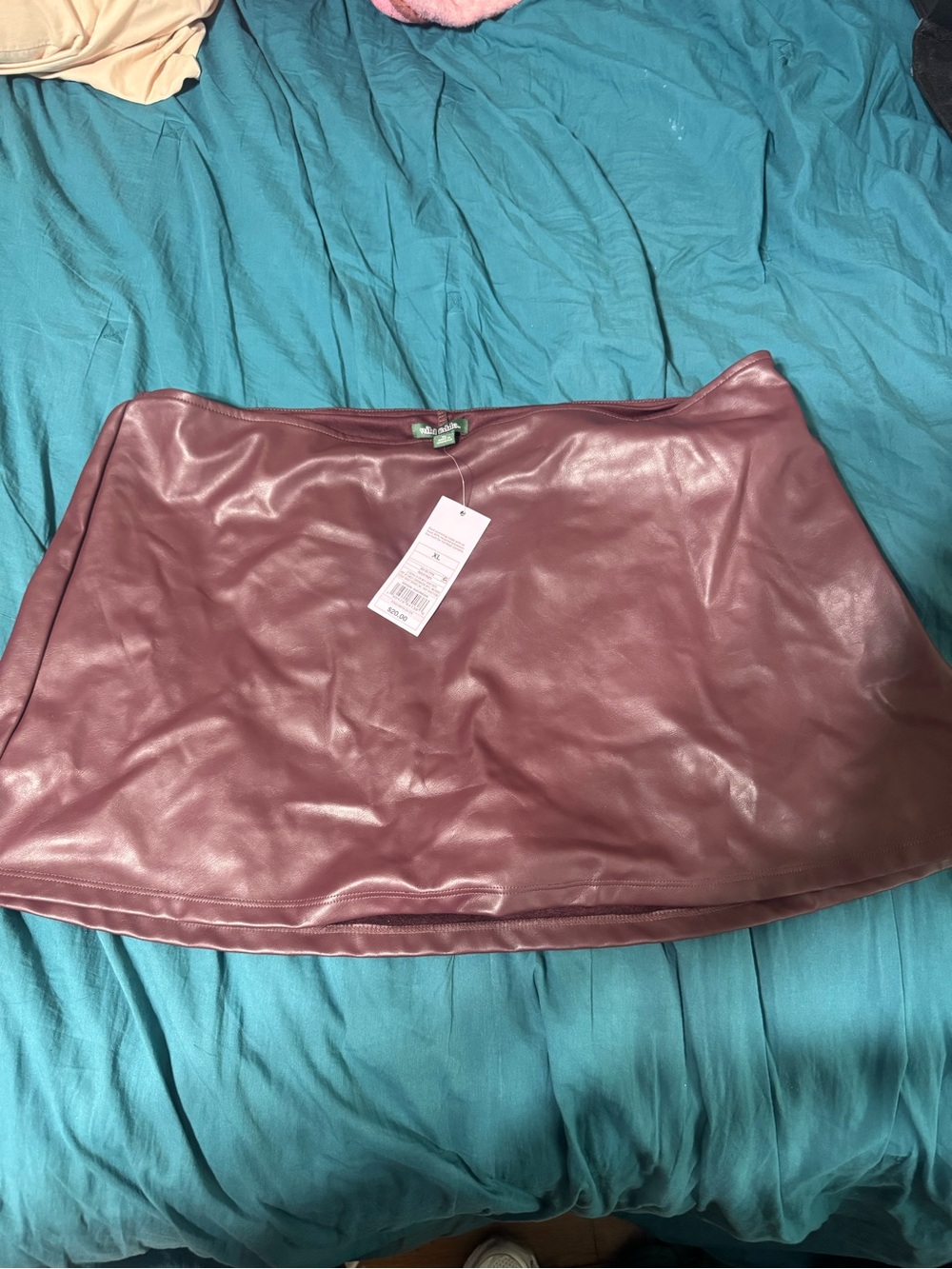 wild fable Mauve Faux Leather A-Line Mini Skirt